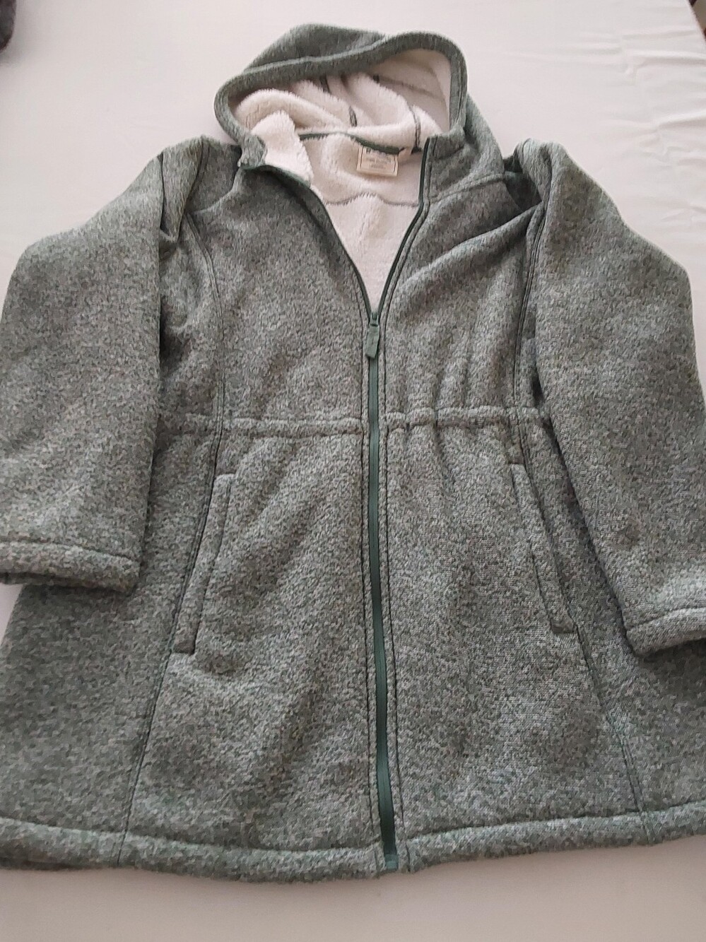 Women's Hooded Sherpa-Lined Coat - Green